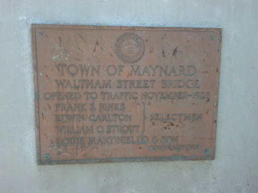 Maynard Waltham St. Bridge Plaque