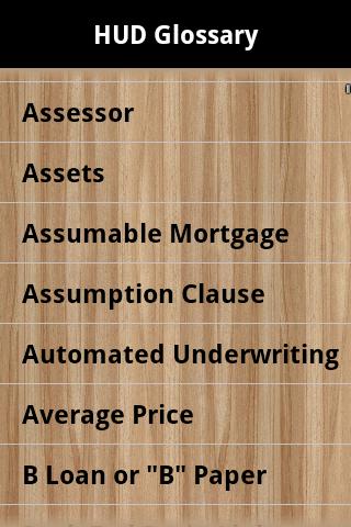 HUD Glossary