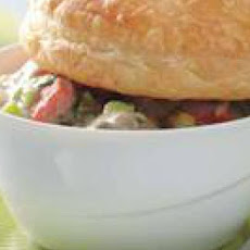 Mini Salmon-Mushroom Potpies with Roasted Green Beans