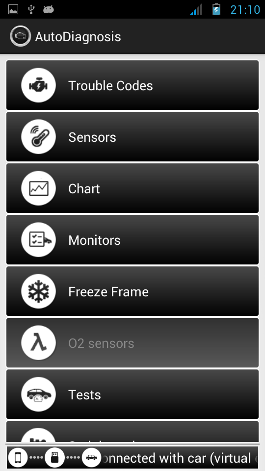 Android application AutoDiagnosis (OBD2 ELM327) screenshort