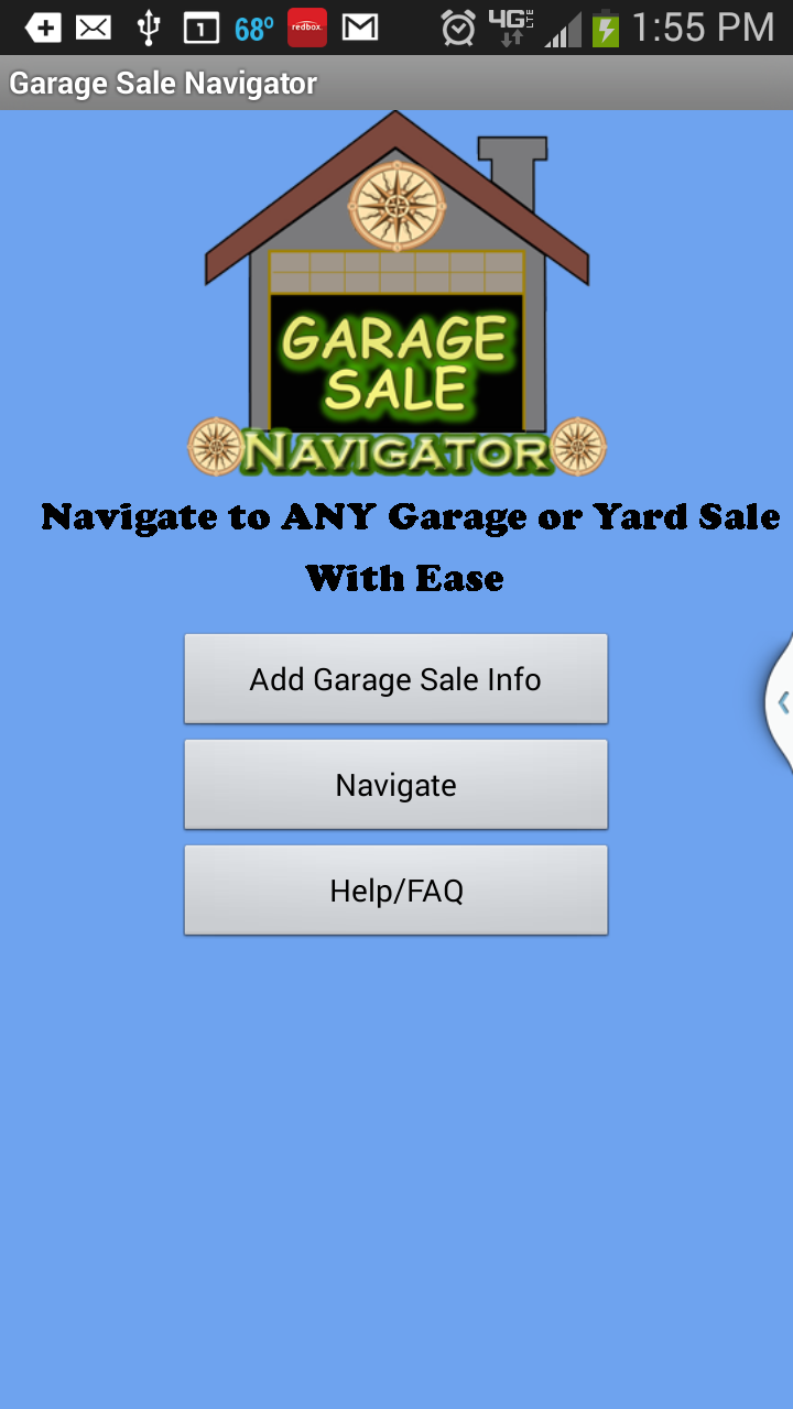 Android application Garage &amp; Yard Sale Navigator screenshort