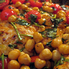 Roast Chicken Breasts With Garbanzo Beans, Tomatoes and Paprika