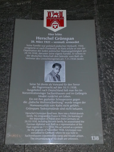 Gedenktafel Herschel Grünspan