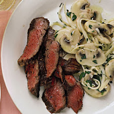 Seared Skirt Steak with Mushroom Salad