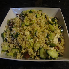 Israeli Couscous Salad With Asparagus, Cucumber and Olives