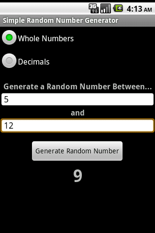 Simple Random Number Generator