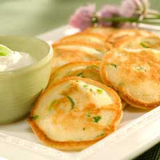Savory Appetizer Pancakes With Garlic Sour Cream