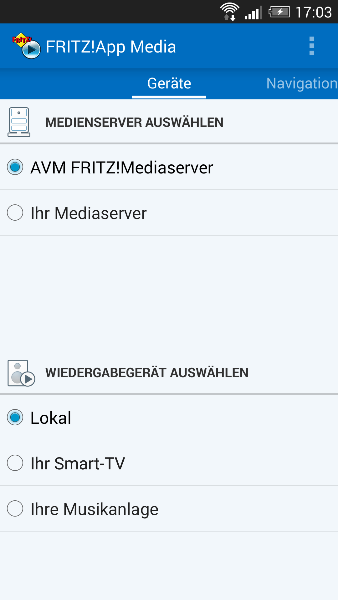 Android application FRITZ!App Media screenshort