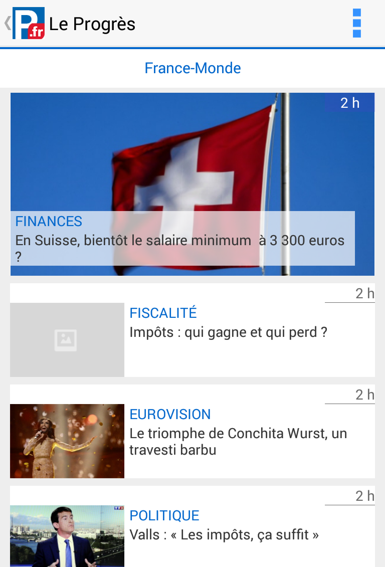 Android application Le Progrès screenshort