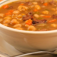 Garbanzo and White Bean Soup Recipe with Lamb and Rosemary