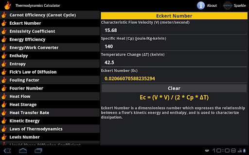 Thermodynamics Calc. Tablet