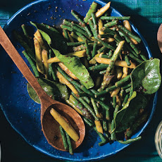 Stir-Fried Asparagus and Snake Beans with Chile Jam and Kaffir Lime