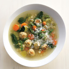 Spring Minestrone with Chicken Meatballs