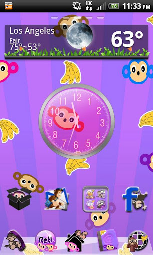 Go Launcher Pink Monkey theme