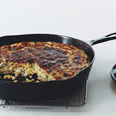 Broccoli and Cheddar Skillet Flan