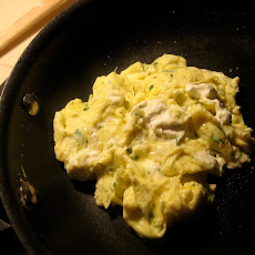 Fluffy Herbed Eggs with a Soft Green Salad