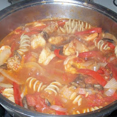 Shrimp and Turkey Sausage Cacciatore Stew
