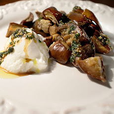 Eggplant Dice with Yogurt and Honey Mint Sauce