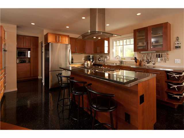 Commercial Kitchen with Granite and Stainless steel Countertops, Highend appliances featuring Island with Meile Cooktop. New Butler's Pantry Wing.