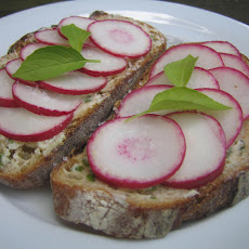Radish Toasts with Lemon Basil Butter