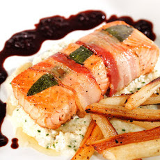 Salmon with Salsify and Celery Root Puree