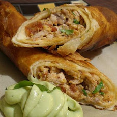 Flautas De Pollo With Avocado Cream
