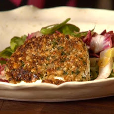 Wilted Bitter Greens with Crispy Walnut Goat Cheese