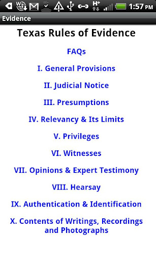 Texas Rules of Evidence 2011