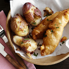 Fried Fish with Smashed Chips