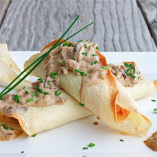 Savory Crepes stuffed with Brie, Ham and Asparagus