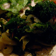 Cumin Scented Kale with Onions, Tomatoes and Mushrooms (Vegan and Gluten Free)