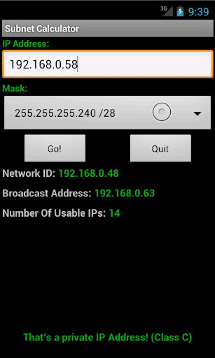 Class C Subnet Calculator