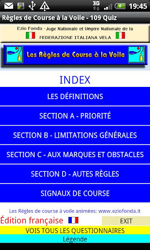 Règles de Course Voile 109Quiz