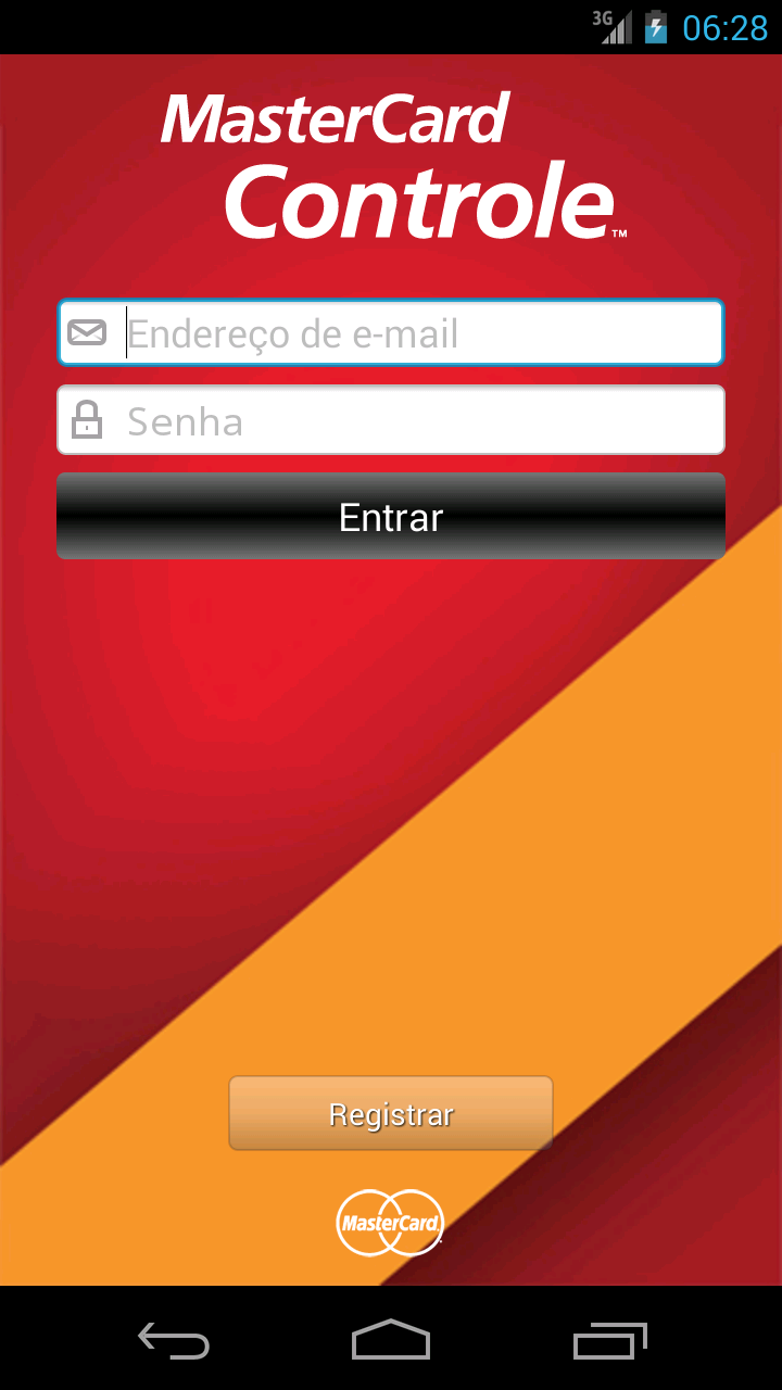 Android application MasterCard Controle Brasil screenshort