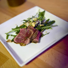 Black and Blue Lamb, Pistachio and Arugula Salad