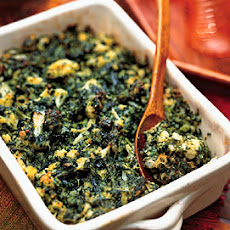 Cauliflower and Broccoli Flan with Spinach Bechamel