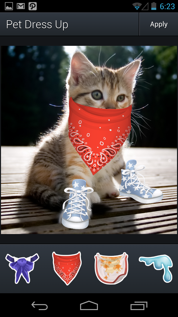 Android application Aviary Stickers: Pet Outfits screenshort
