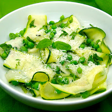 Zucchini and Pea Salad with Parmesan Reggiano and Fresh Basil