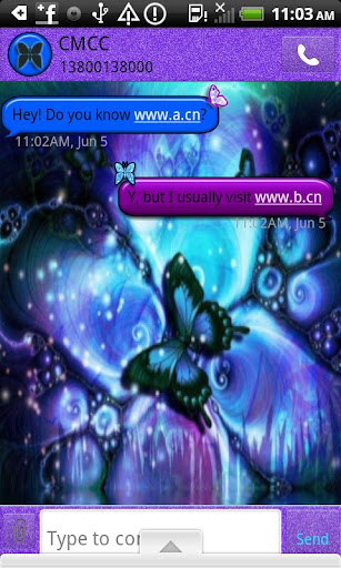 GO SMS THEME MysticButterfly