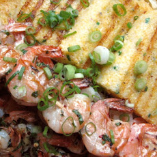 Sunday Supper: Grilled Shrimp with Chive Polenta Cakes