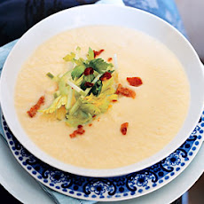 Celery-Root Soup with Bacon and Green Apple