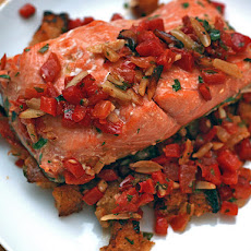 Dinner Tonight: Salmon with Deconstructed Romesco Sauce