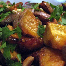 Roasted Sweet Potato Salad w/ Chili sauce, parsley and cashew nuts