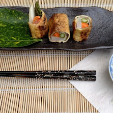 Hot Aburage Rolls with 3 Kinds of Daikon and Asparagus & Carrot