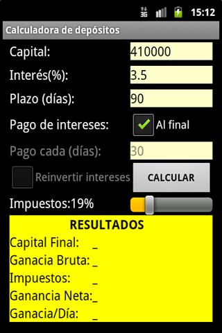 Calculadora de depósitos