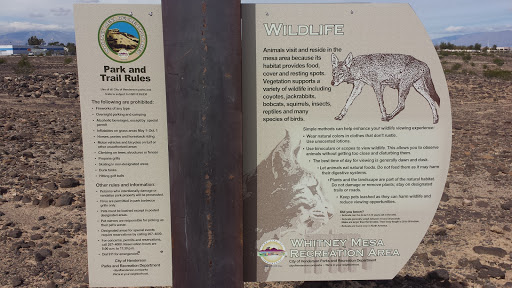 Whitney Mesa Wildlife Trail Marker