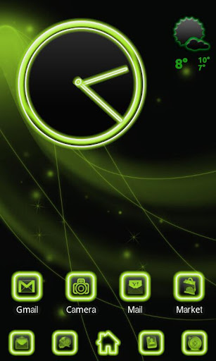 Neon Green Style Clock