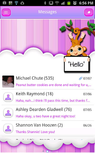 GO SMS THEME PurpleDreamMonkey