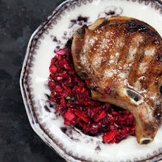 Grilled Pork Chops with Cherry Salsa