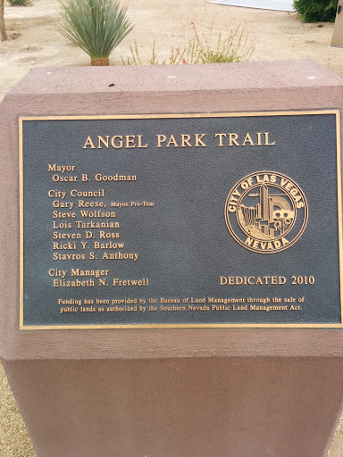 Angel Park Trail Plaque